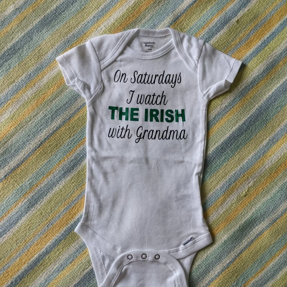 ⭐ NWOT Notre Dame Gerber Onesie 6-9M